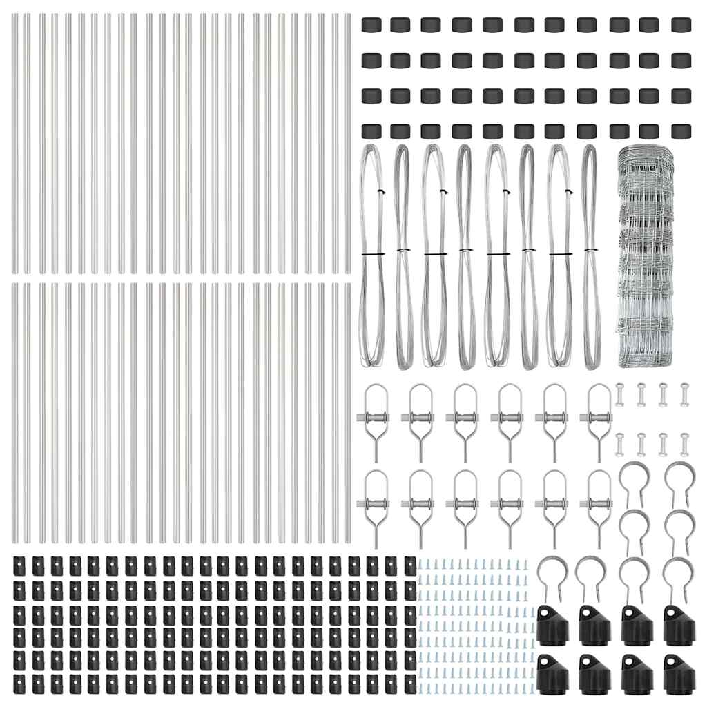 Wildzaun Silber 100 x 0,8 m Verzinkter Stahl